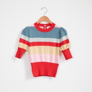 Rachel Antonoff Bijou Sweater in Striped Pastel